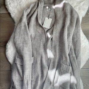 Barefoot Dreams Cozy Chic long weekend cardi in Small/ Pewter (FREE SHIPPING)